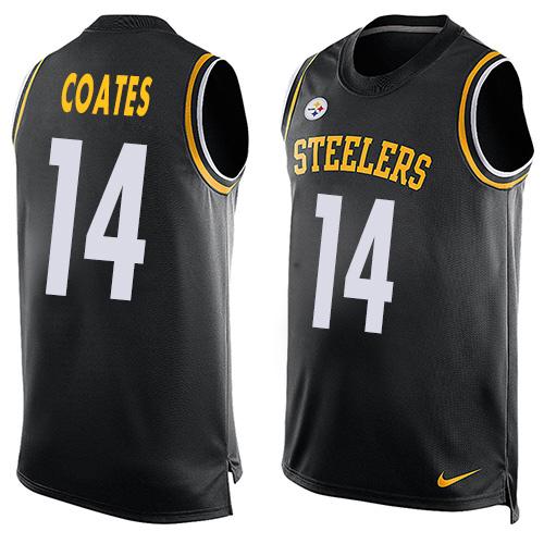 Steelers #14 Sammie Coates Black Team Color Men's Stitched NFL Limited Tank Top Jersey